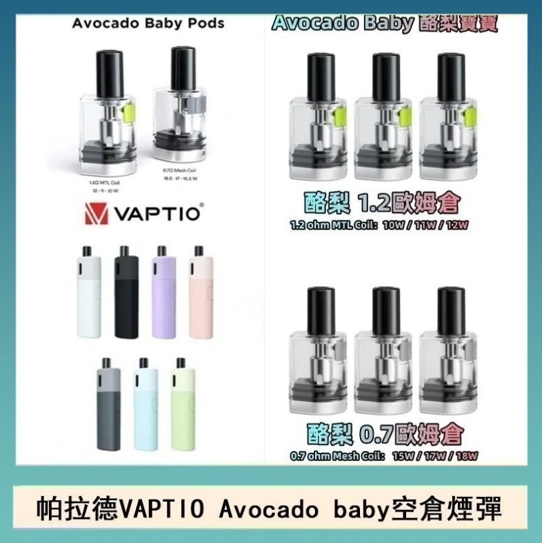 帕拉德VAPTIO Avocado Baby酷梨寶寶空倉煙彈